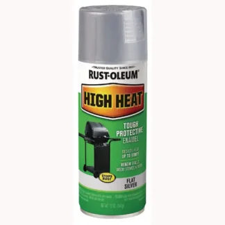 Rust-Oleum® High Heat Enamel Spray Paint, Flat Silver, 12 oz Aerosol Can, 6/Carton