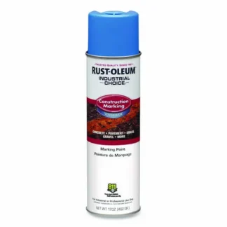 Rust-Oleum® Industrial Choice M1400 System Water-Based Construction Marking Paint - Flat Caution Blue - 17 oz Aerosol Can, 12/Carton