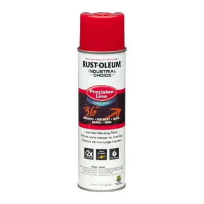 Rust-Oleum® Industrial Choice M1800 System Water-Based Precision Line Marking Paint, Flat Safety Red, 17 oz Aerosol Can, 12/Carton