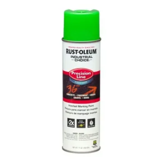 Rust-Oleum® Industrial Choice Precision Line Marking Paint, Fluorescent Green, 17 oz Aerosol Can, 12/Carton