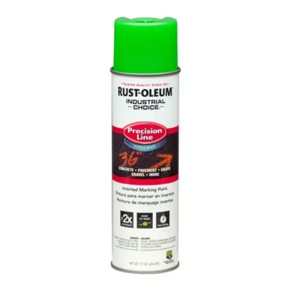 Rust-Oleum® Industrial Choice Precision Line Marking Paint, Fluorescent Green, 17 oz Aerosol Can, 12/Carton