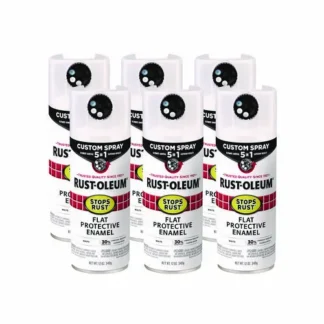 Rust-Oleum® Stops Rust 5-in-1 Spray Paint, Flat White, 12 oz Aerosol Can, 6/Carton
