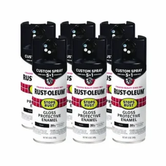 Rust-Oleum® Stops Rust 5-in-1 Spray Paint, Gloss Black, 12 oz Aerosol Can, 6/Carton