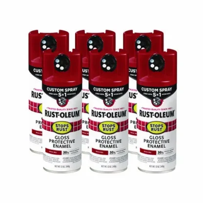 Rust-Oleum® Stops Rust 5-in-1 Spray Paint, Gloss Regal Red, 12 oz Aerosol Can, 6/Carton