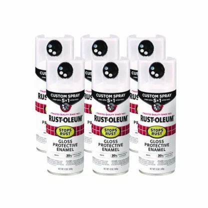 Rust-Oleum® Stops Rust 5-in-1 Spray Paint, Gloss White, 12 oz Aerosol Can, 6/Carton