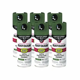 Rust-Oleum® Stops Rust 5-in-1 Spray Paint, Satin Earthy Green, 12 oz Aerosol Can, 6/Carton