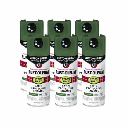 Rust-Oleum® Stops Rust 5-in-1 Spray Paint, Satin Earthy Green, 12 oz Aerosol Can, 6/Carton