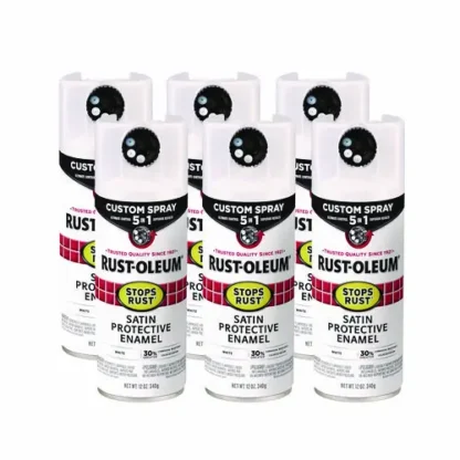 Rust-Oleum® Stops Rust 5-in-1 Spray Paint, Satin White, 12 oz Aerosol Can