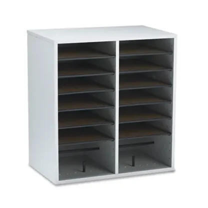 Safco® Adjustable Compartment Wood Literature Organizers
