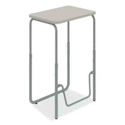 Safco® AlphaBetter 2.0 Height-Adjustable Student Desk with Pendulum Bar, Pebble Gray