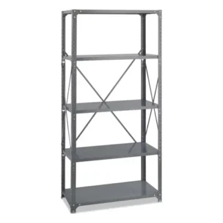 Safco® Commercial Steel Shelving Unit, Five-Shelf, 36w x 18d x 75h, Dark Gray