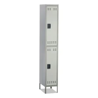 Safco® Double-Tier Locker, Two-Tone Gray, 12"W x 18"D x 78"H