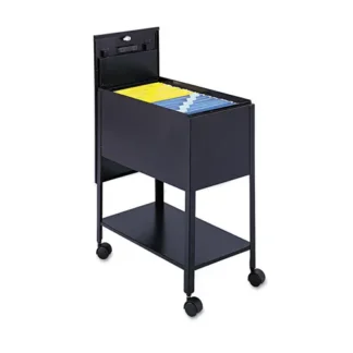 Safco® Extra-Deep Locking Mobile Tub File, Letter Size, Metal, Black