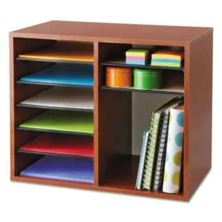 Safco® Fiberboard Literature Sorter, 12 Compartments, Cherry