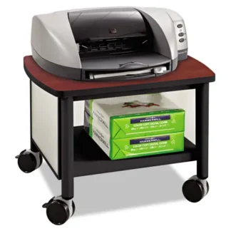 Safco® Impromptu Under-Desk Machine Stand, 2-Shelf, 100 lb Capacity, Cherry/White/Black