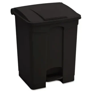 Safco® Large Capacity Plastic Step-On Receptacle, 17 gal, Plastic, Black