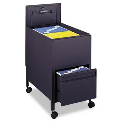 Safco® Locking Mobile Tub File with Drawer, Letter Size, Black, 17" x 26" x 28"