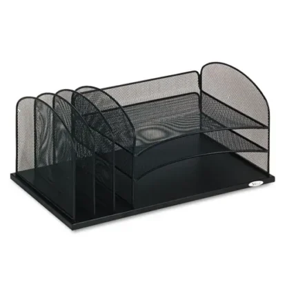 Safco® Onyx™ Desk Organizer with Three Horizontal and Three Upright Sections