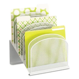 Safco® Onyx Mesh Desk Organizer with Tiered Sections, 8 Sections, White