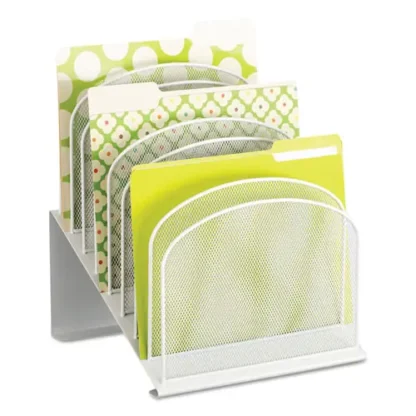 Safco® Onyx Mesh Desk Organizer with Tiered Sections, 8 Sections, White