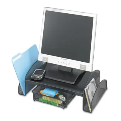 Safco® Onyx Mesh Monitor Stand, Black