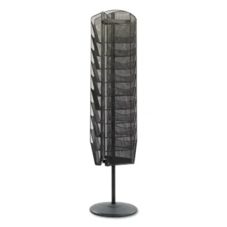 Safco® Onyx Mesh Rotating Magazine Display, 30 Compartments, Black