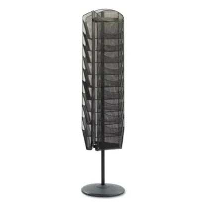 Safco® Onyx Mesh Rotating Magazine Display, 30 Compartments, Black