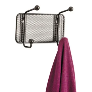 Safco® Onyx Mesh Wall Rack, 2-Hook, Black