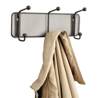 Safco® Onyx Mesh Wall Racks, 3 Hook, Black