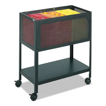 Safco® Open Top Mesh Tub File, 1 Shelf, 1 Bin, Black, 13.5" x 24.25" x 27.5"