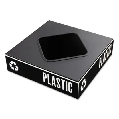 Safco® Public Square Recycling Container Lid, Square Opening, Black