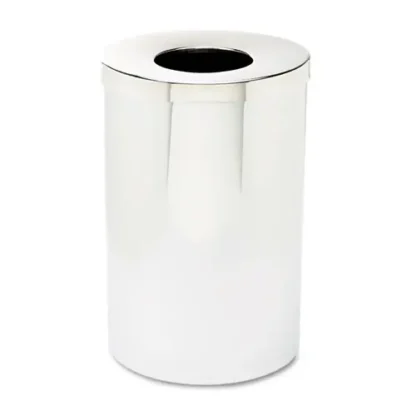 Safco® Reflections Receptacles, 35 gal, Steel, Chrome