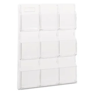 Safco® Reveal Clear Literature Display, 9 Compartments, Clear Plastic, Wall Mountable