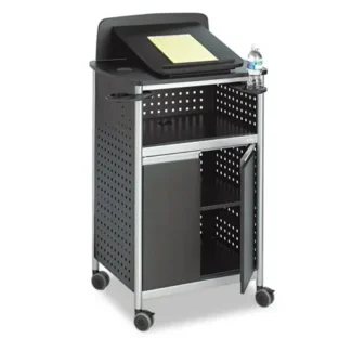 Safco® Scoot Multipurpose Mobile Lectern, Black/Silver