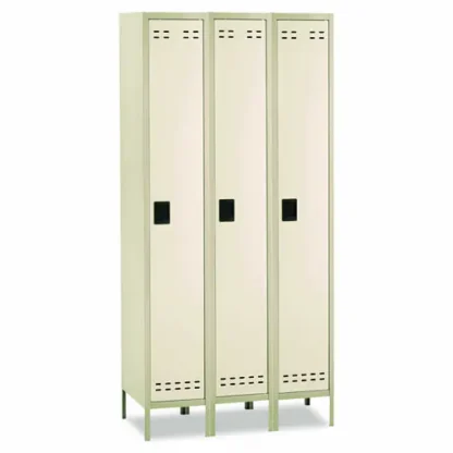 Safco® Single-Tier, Three-Column Locker, Two-Tone Tan
