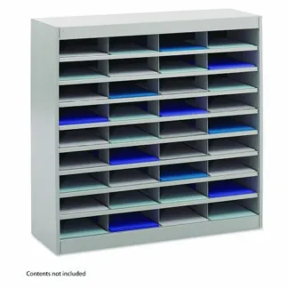 Safco® Steel/Fiberboard E-Z Stor Sorter, 36 Compartments, Gray