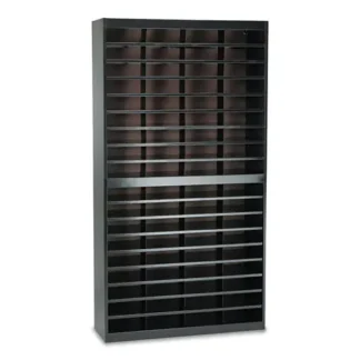 Safco® Steel/Fiberboard E-Z Stor Sorter, 72 Compartments, Black