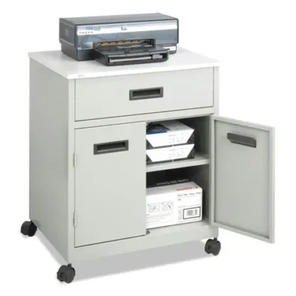Safco® Steel Machine Stand with Pullout Drawer, Gray