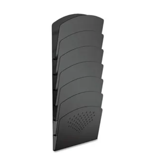 Safco® Steel Wall Rack, 7 Sections, Letter/Legal Size, Black