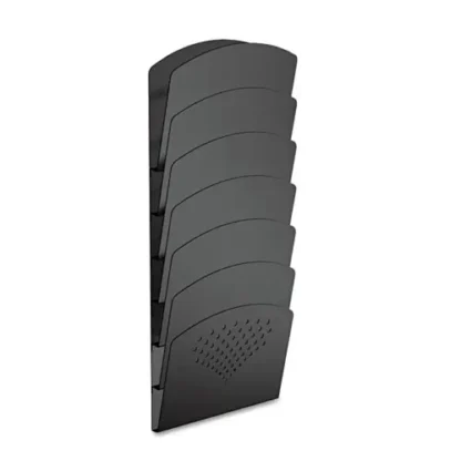 Safco® Steel Wall Rack, 7 Sections, Letter/Legal Size, Black