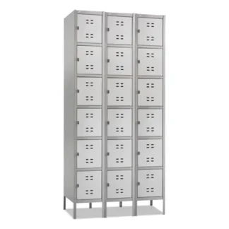 Safco® Three-Column Box Locker, Two-Tone Gray, 36"W x 18"D x 78"H