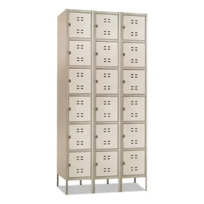 Safco® Three-Column Box Locker, Two-Tone Tan, 36"W x 18"D x 78"H