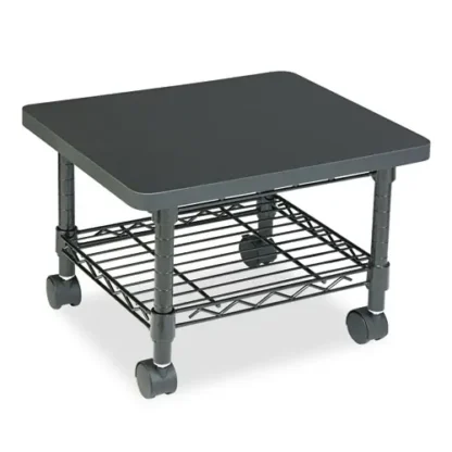 Safco® Underdesk Printer/Fax Stand, 2 Shelves, Black