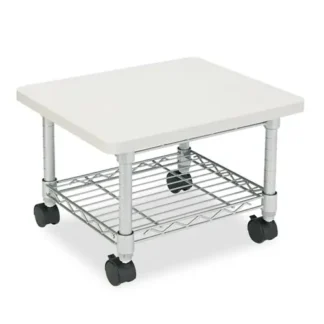 Safco® Underdesk Printer/Fax Stand, Engineered Wood, 2 Shelves, Gray