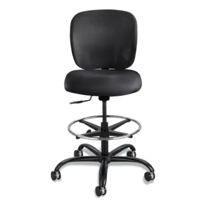 Safco® Vue Heavy-Duty Extended-Height Stool, Supports Up to 350 lb, 23" to 32.5" Seat Height, Black Vinyl Seat, Black Base