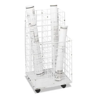 Safco® Wire Roll Files, 4 Compartments, White