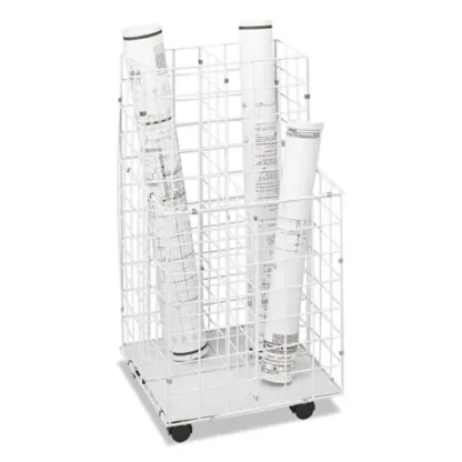 Safco® Wire Roll Files, 4 Compartments, White