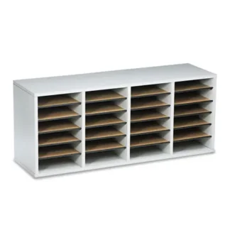 Safco® Wood/Laminate Literature Sorter, 24 Compartments, Gray
