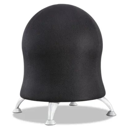 Safco® Zenergy Ball Chair, Backless, Supports Up to 250 lb, Black Fabric Seat, Silver Base