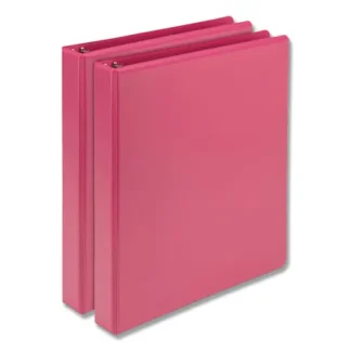 Samsill® Earth's Choice Plant-Based Durable Fashion View Binder, 3 Rings, 1" Capacity, Berry, 2/Pack